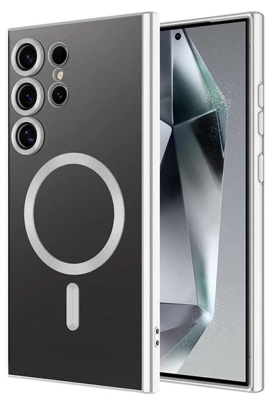 Galaxy S24 Ultra Kılıf Magsafe Köşeleri Renkli Lüx Şeffaf Kamera Lens Korumalı - 2