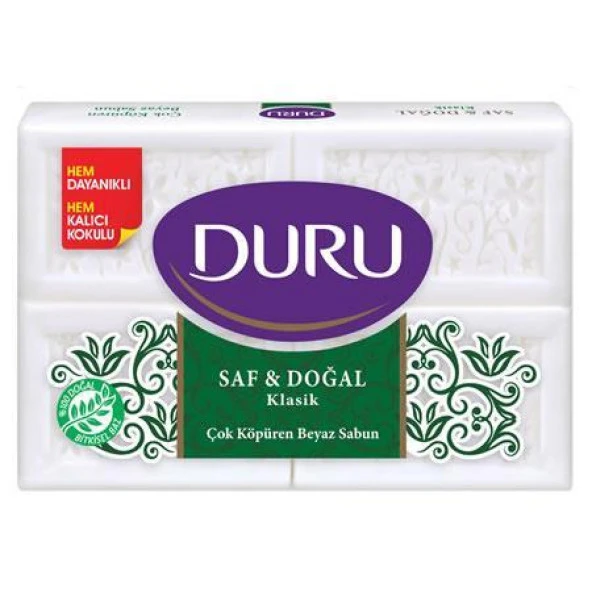 Duru Sabun Klasik Saf ve Doğal 1000 gr 4X250 gr Beyaz Banyo Sabunu - 2