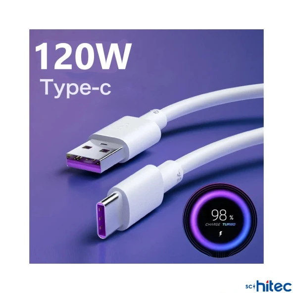 ScHitec 2in1 5A 120W UsbA to Type-C ve Lightning Hızlı Data ve Şarj Kablosu 120cm SX21C - Resim 6