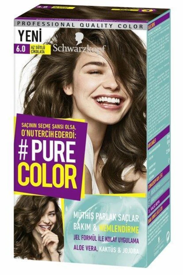 Schwarzkopf Pure Color Jel Saç Boyası 6.0 Az Sütlü Çikolata