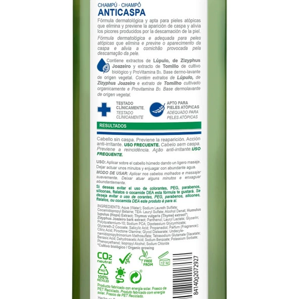 Natur Vital Organik Şampuan Kepeğe Karşı Doğal Etkili 300 ml Hops - Resim 6