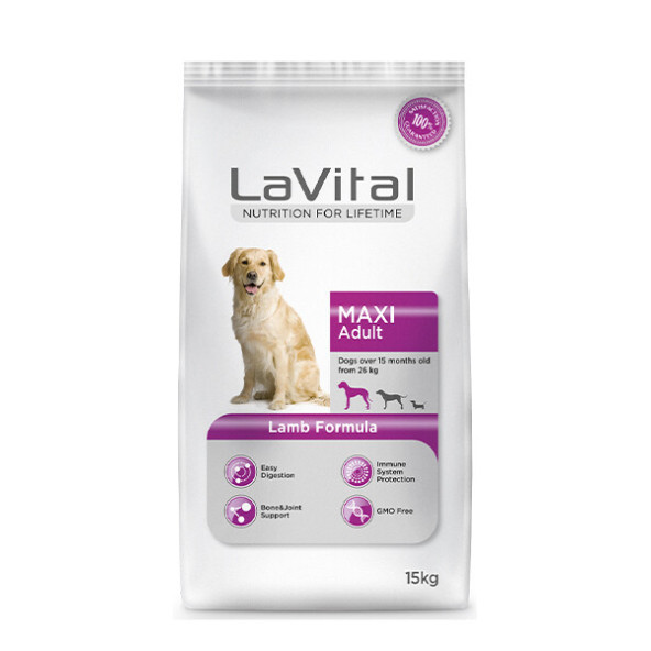 lavital maxi adult kuzulu 15kg yetişkin büyük ırk köpek maması lamb formula - 2
