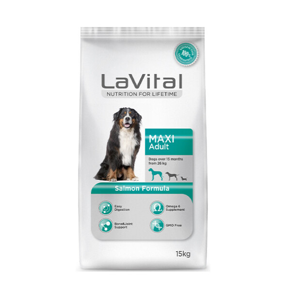 lavital maxi adult somonlu 15kg yetişkin büyük ırk köpek maması salmon formula - 2