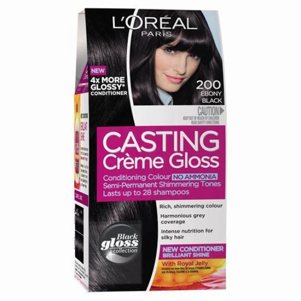 Loreal Casting Creme Gloss Saç Boyası 200 KARADUT Siyahı