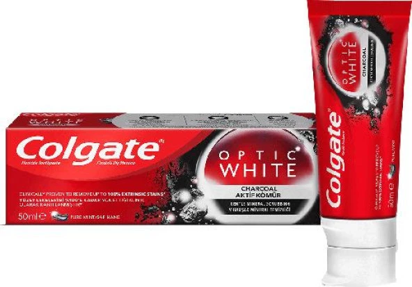 Colgate Optic White Aktif Kömür Beyazlatıcı Diş Macunu 75 Ml + Zigzag Orta Diş Fırças