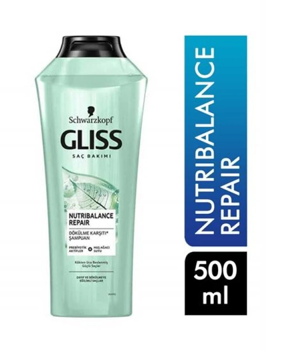 Gliss Şampuan 500 Ml Nutribalance Repair Dökülme Karşıtı Zayıf Saçlar