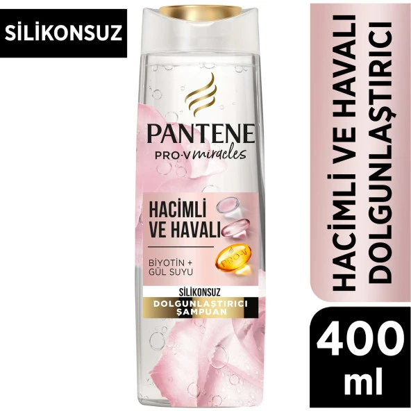 Pantene Pro-V Miracles Biotin ve Gül Suyu Özlü Hacim Veren Silikonsuz Dolgunlaştırıcı Şampuan 400 ml