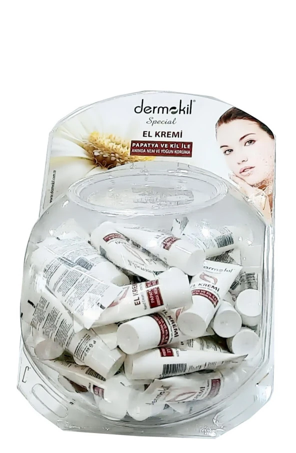 Dermokil 25 Ml Tüp Krem Classic El Kremi Kil ve Papatya 72 Adet Fanus Standlı Kil ve Papatya - 4