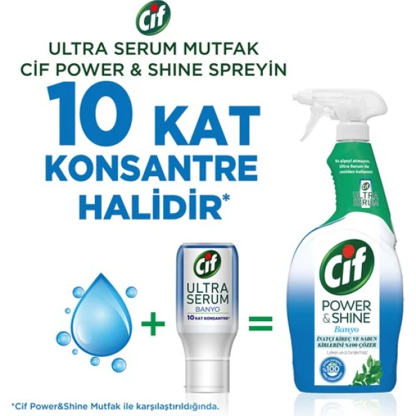 Cif Power-Shine Banyo 750 ML + Ultra Serum Banyo Kireç Çözücü - 8