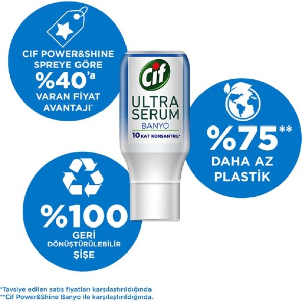 Cif Power-Shine Banyo 750 ML + Ultra Serum Banyo Kireç Çözücü - 9