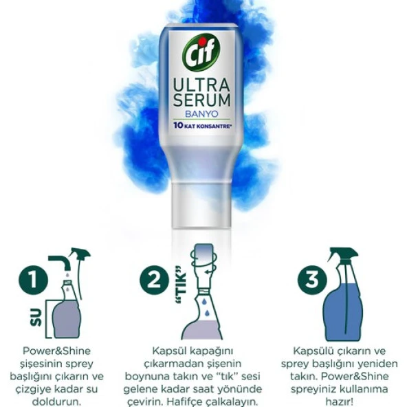Cif Power-Shine Banyo 750 ML + Ultra Serum Banyo Kireç Çözücü - 10