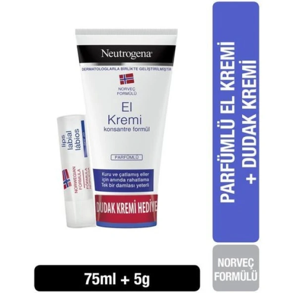 Neutrogena Parfümlü El Kremi 75 Ml + Dudak Kremi Hediye