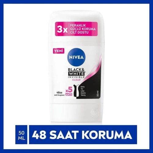 Nivea Stick Kadın Black White Invisible Clear 50 Ml