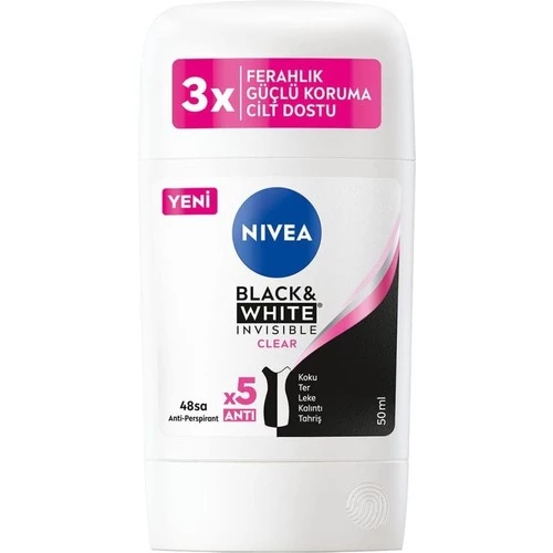 Nivea Stick Kadın Black White Invisible Clear 50 Ml - 2