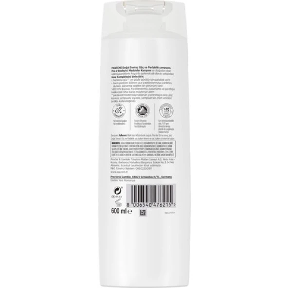 Pantene Şampuan Güç ve Parlaklık 600 Ml Doğal Sentez - 8
