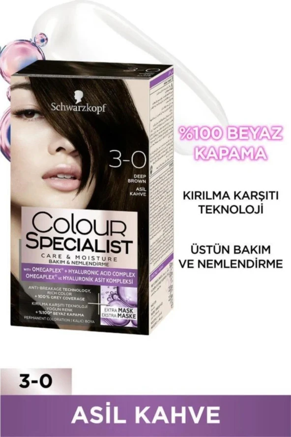 Schwarzkopf Colour Specialist Saç Boyası 3.0 Asil Kahve