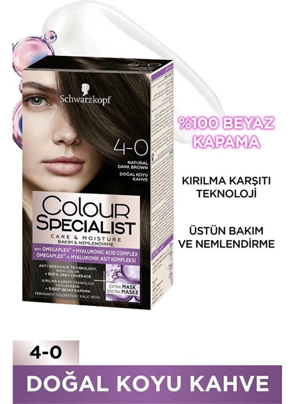 Schwarzkopf Colour Specialist Saç Boyası 4.0 Doğal Koyu Kahve