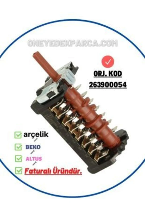 Beko AFE 24300 BK Fırın Komitatörü, Program Anahtarı, Komütatör.