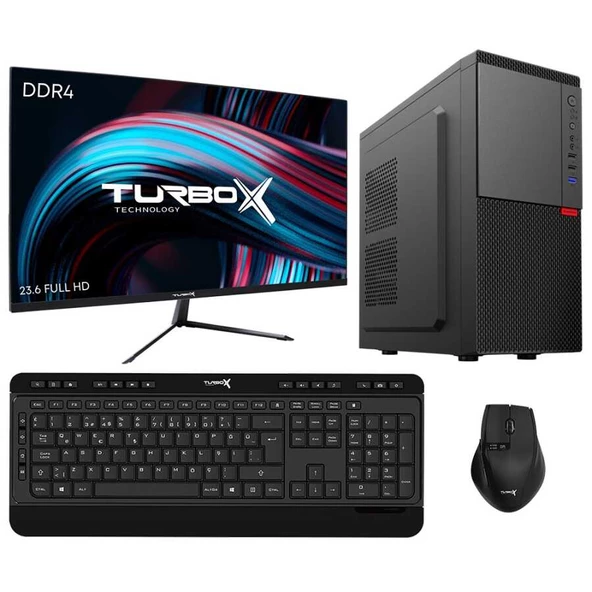 Turbox Tx5086 Intel Core i5 14400 16GB DDR4 Ram 512GB M.2 NVMe 23.6 inç FHD Monitör Masaüstü Ofis Bilgisayarı