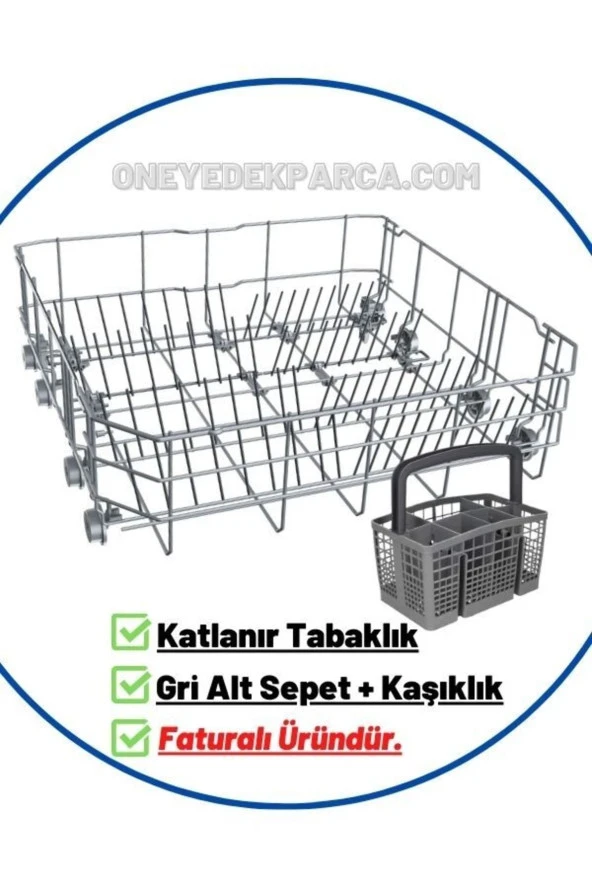 Arçelik 9462 FCS Bulaşık Makinesi Alt Sepet Gri Alt Sepeti + Kaşıklık