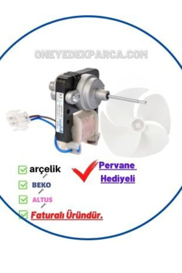 Beko 9614 NMI Buzdolabı Arka Fan Motoru Pervaneli