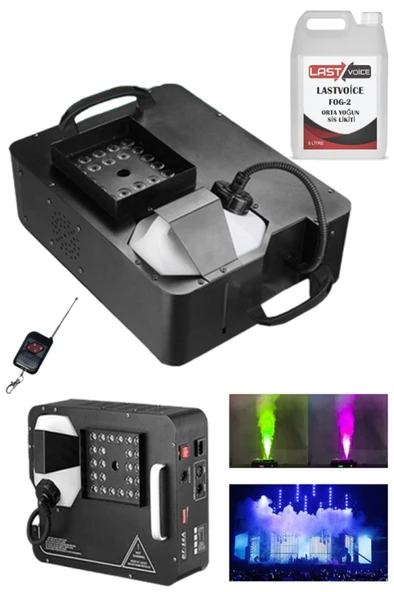 Quenlite Volcano-2500LK DMX Sis Makinası 2500 Watt LED Işıklı Uzaktan Kumandalı (5 Litre Likitli) ürün görseli 1