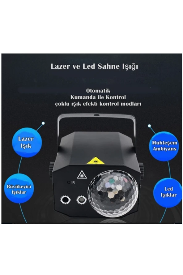 Quenlite QD-16 RGB Sahne Led ve Lazer Işık 16 Çeşit Desen - 4