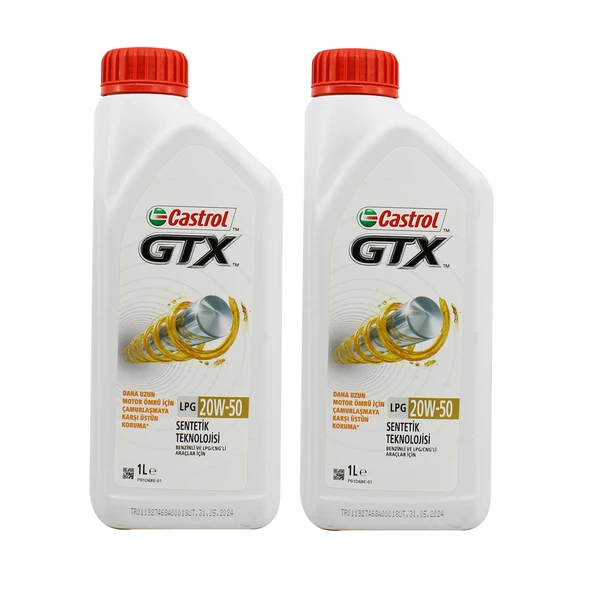 Castrol GTX LPG 20W-50 1 Lt LPGli Araç Motor Yağı (2 Adet)