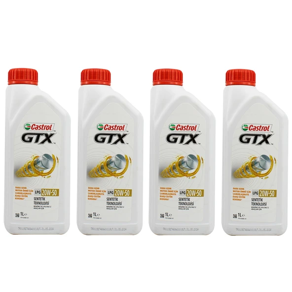 Castrol GTX LPG 20W-50 1 Lt LPGli Araç Motor Yağı (4 Adet)