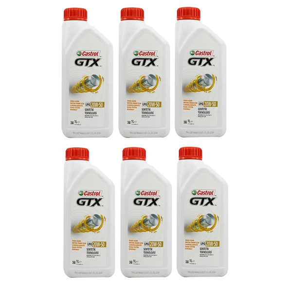 Castrol GTX LPG 20W-50 1 Lt LPGli Araç Motor Yağı (6 Adet)