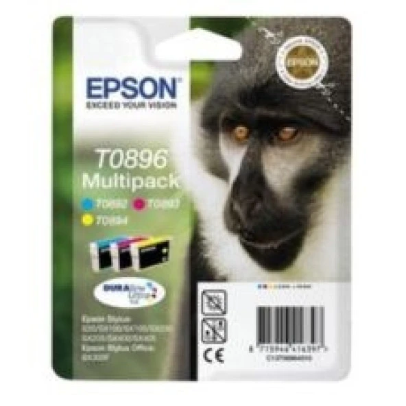 Epson T0896 Multipack Orijinal 3Lü Mürekkep Kartuş 10.5ML C13T08964011