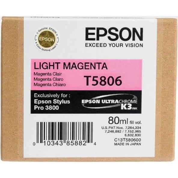 Epson T5806 Açık Kırmızı Orjinal Kartuş ürün görseli