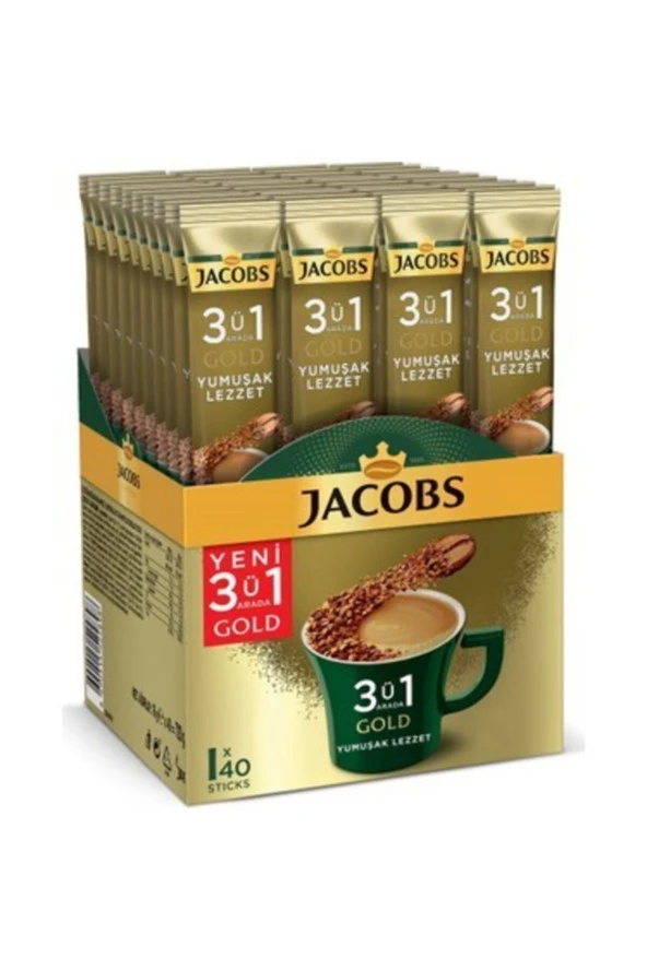 Jacobs 3ü 1 Arada Gold Yumuşak Lezzet Kahve 40 x 18 G