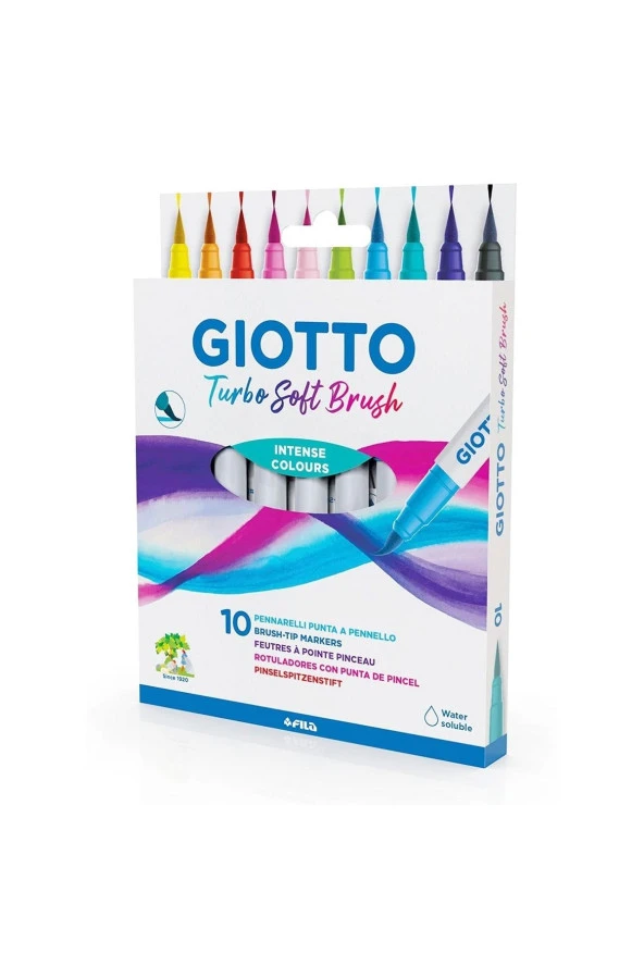 Turbo Soft Brush Marker Fırça Uçlu Kalem 10 Renk