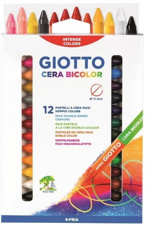 Giotto Cera Bicolor Mum Boya Kalemi Çift Taraflı 12li Set (24 RENK)