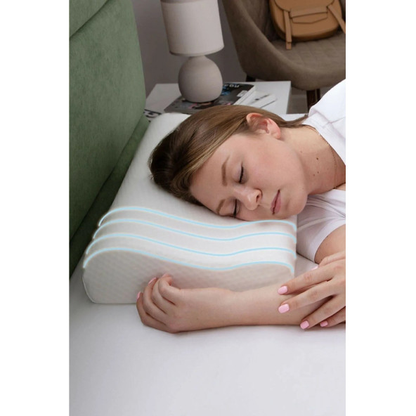 Auracar Ortopedik Visco Yastık Boyun Fıtığı Boyun Düzleşmesi Boyun Ağrısı Destekli Lüks Ortapedik Yastık. - 2