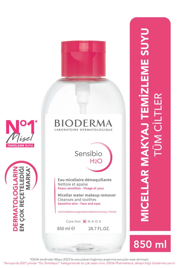 BIODERMA Sensibio H2o Micellar Makyaj Temizleme Suyu 850 ml Büyük Boy Hassas Ve Normal Ciltler 3701129801642