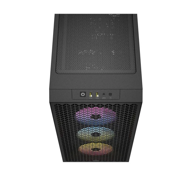 CORSAIR iCUE 3000D 3x AR120 RGB AIRFLOW  Temperli Cam Mid-Tower Siyah Gaming Kasa-CC-9011255-WW - 5