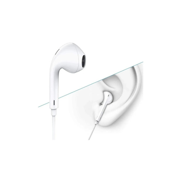 Jack Girişli Beyaz Kablolu Kulaklık Ios Android Uyumlu 3.5 mm Kulaklık - 4