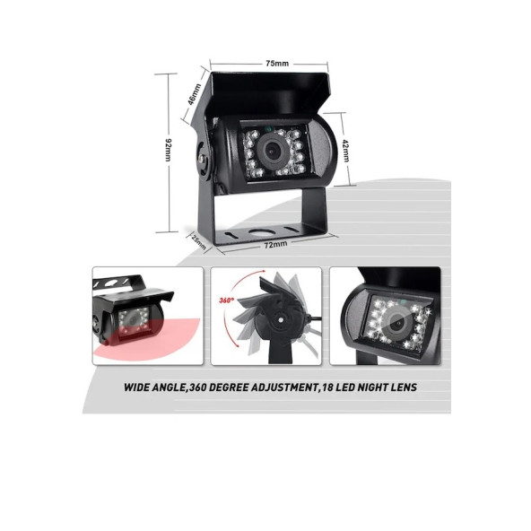 OTOBÜS - TIR - KAMYON - DÖVERBİÇER TÜM AĞIR VASITALAR İÇİN  GERİ GÖRÜŞ KAMERA SETİ - 5