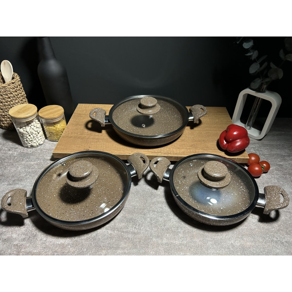 BENA LİFE 6 PARÇA GRANİT OMLET SET 18-20-22 CM - 5