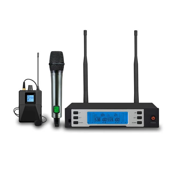 Camimarket C-2200EY UHF Kablosuz El ve Yaka Mikrofonu