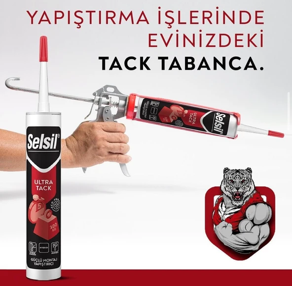 Selsil Ultra High Tack Hibrit Korniş/Kornej Yapıştırıcı Beyaz 290 ml - Resim 3