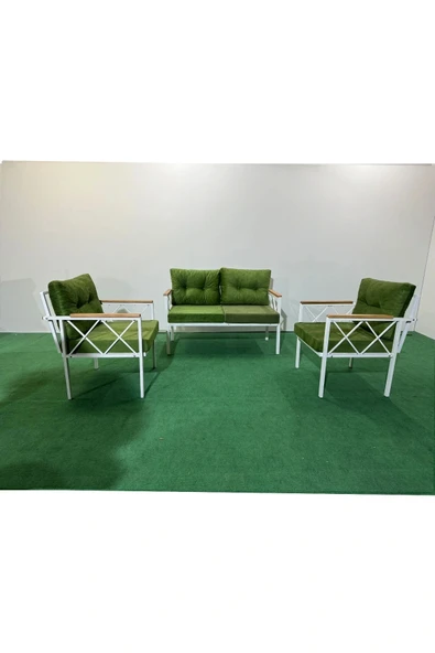 adımshops 2+1+1 Beyaz profil Balkon-bahçe-kafe- Çay Seti-koltuk Takımı-oturma Grubu-ofis Koltuğu - 1