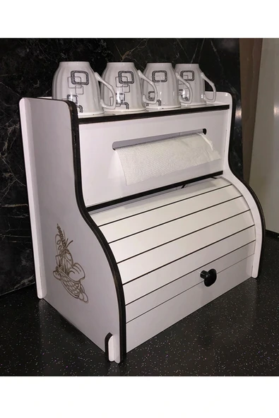 adımshops Demonte Ekmeklik New Bread Box,havlu Peçetelik(SAKLAMA GÖZLÜ), Baharatlık Rafı,dekoratif