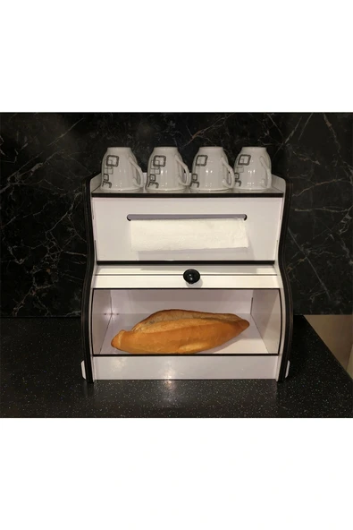 adımshops Demonte Ekmeklik New Bread Box,havlu Peçetelik(SAKLAMA GÖZLÜ), Baharatlık Rafı,dekoratif - 3