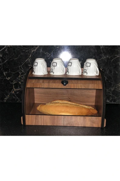 adımshops New Bread Box, Ekmeklik, Saklama Gözlü, Baharatlık Rafı, Dekoratif demonte - 3