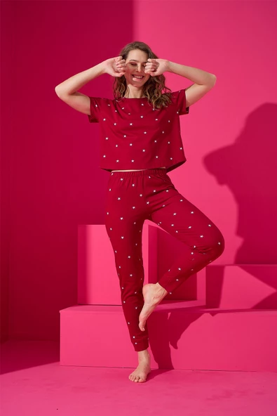 Eliz 7001-13-KP Kısa Kol Pamuk Kadın Pijama Takımı