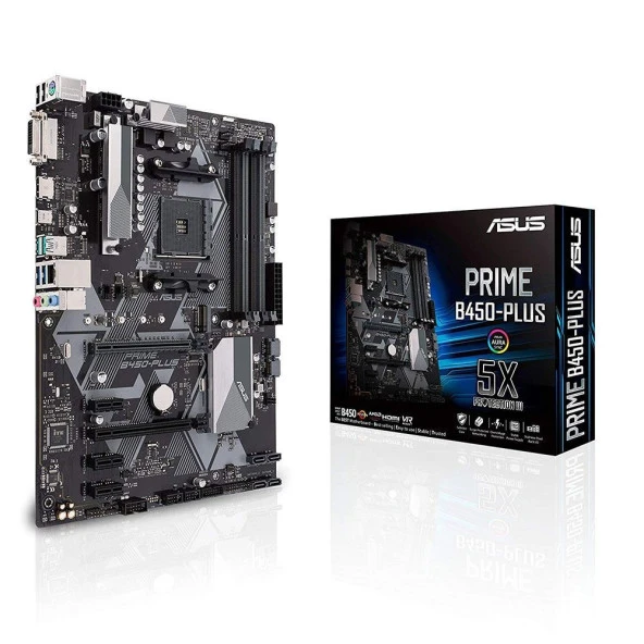 ASUS PRIME B450-PLUS AMD B450 Soket AM4 DDR4 4400MHz (O.C) M.2 Anakart