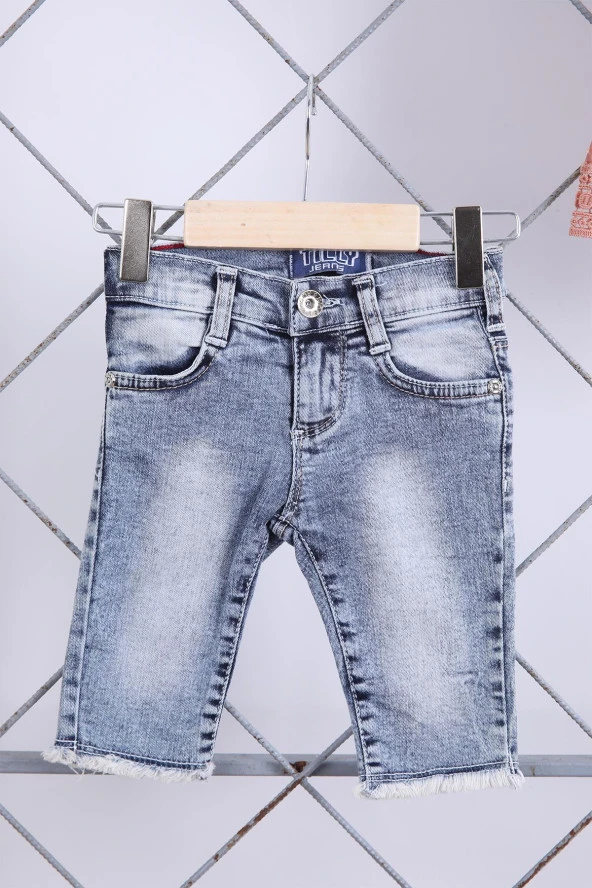 Babyhola 1-8 Yaş Şık Kız Çocuk Önden Fırfırlı Kot Kaprili Takım 3123 - Resim 10